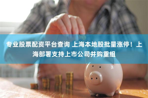 专业股票配资平台查询 上海本地股批量涨停！上海部署支持上市公司并购重组