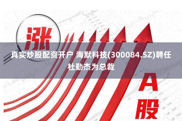 真实炒股配资开户 海默科技(300084.SZ)聘任杜勤杰为总裁