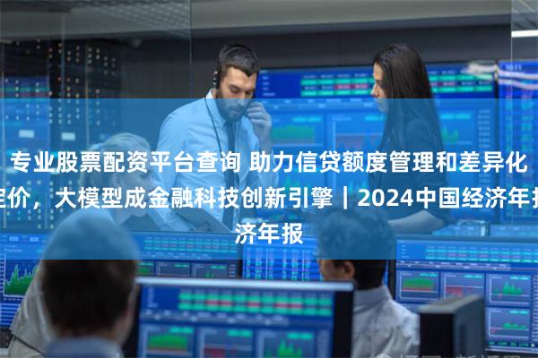 专业股票配资平台查询 助力信贷额度管理和差异化定价，大模型成
